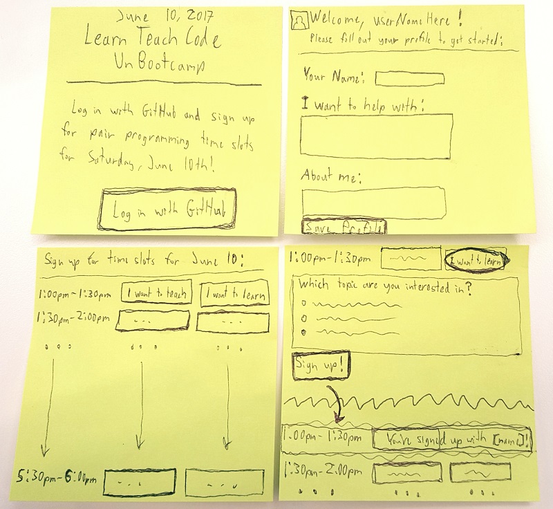 Time slot sign-up app sketch